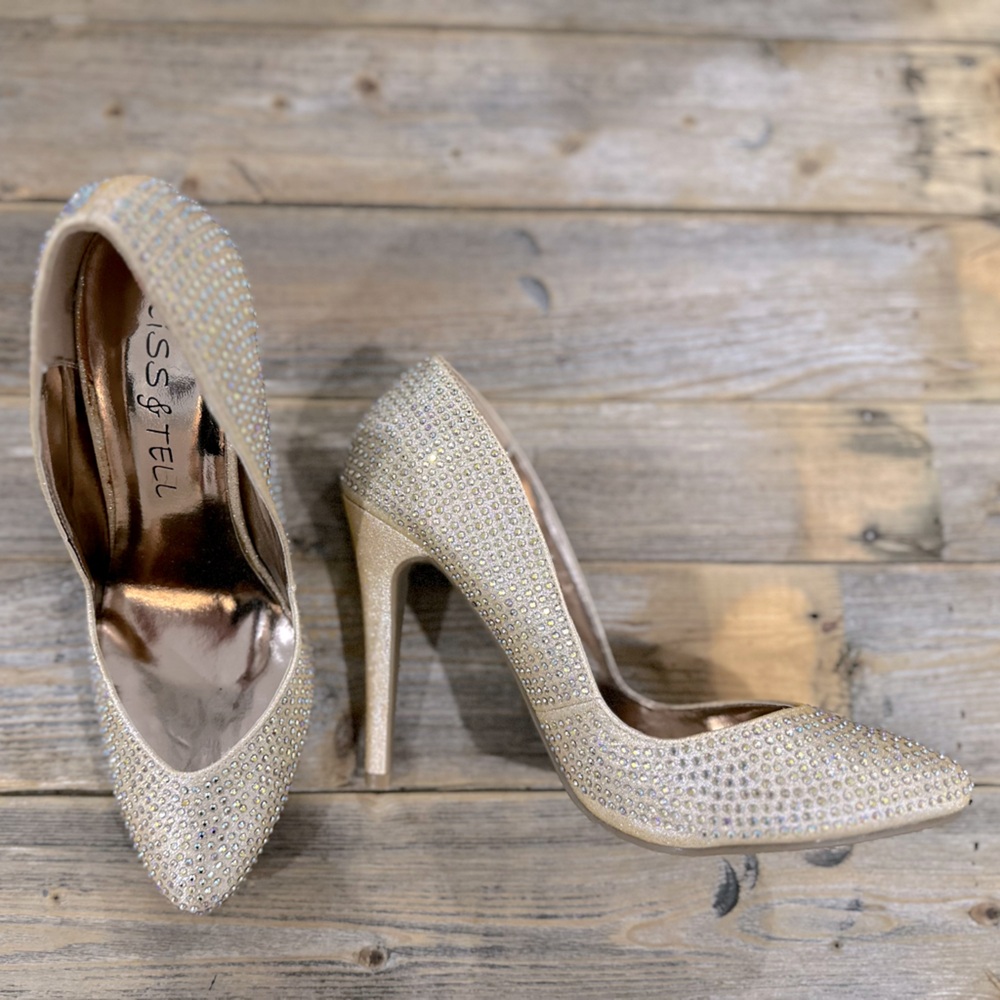 Women's Champagne Glitter Stiletto